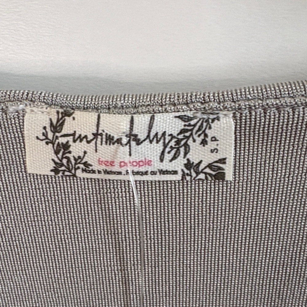 Free People Intimately Silver Gray Drape Front Bodysuit | S | NWT - Picture 3 of 5